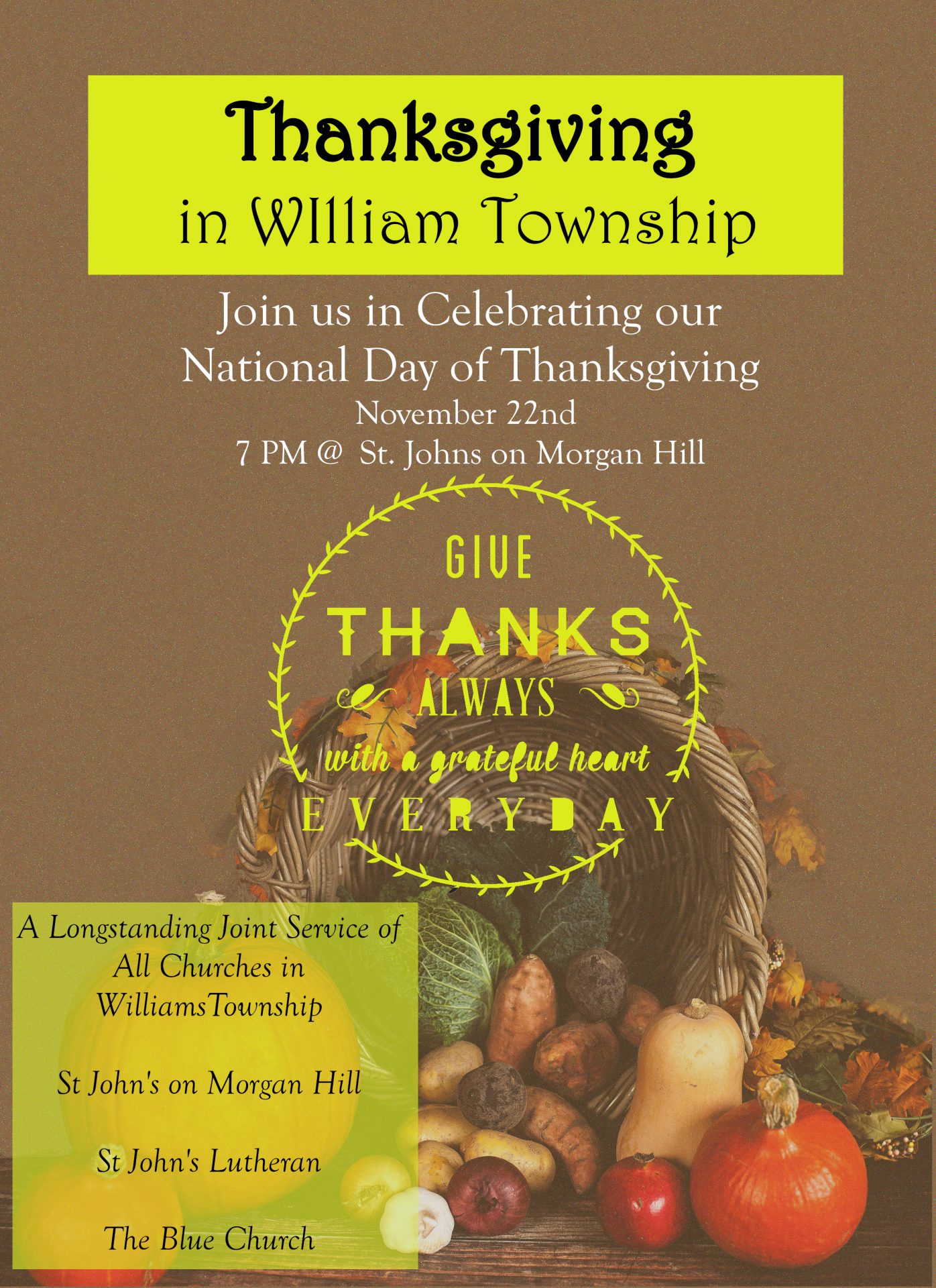 Thanksgiving Eve Service Nov 22nd